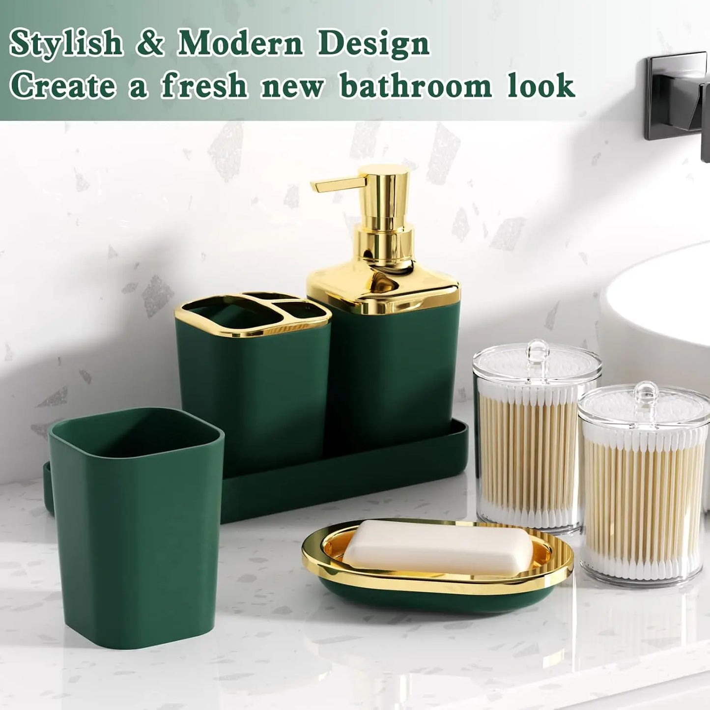 Ombre Bathroom Set 24-Piece With Shower Curtain And Accessories