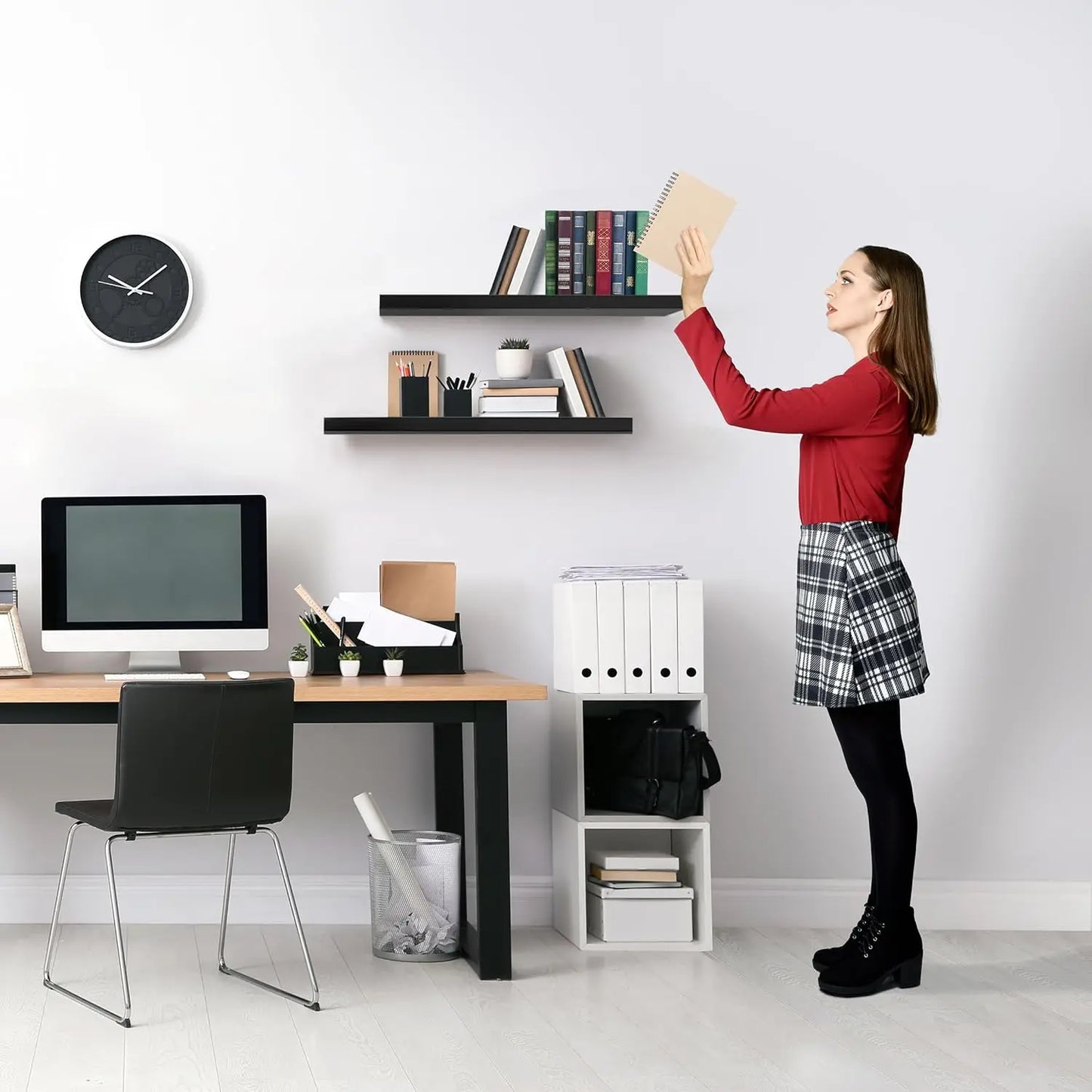 Floating Wall Shelves With Invisible Brackets For Bathroom Kitchen