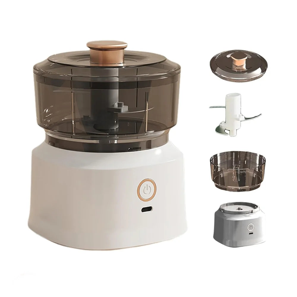 Electric Mini Food Chopper USB Rechargeable Garlic Onion Meat Grinder 350ML Portable Kitchen Food Processor