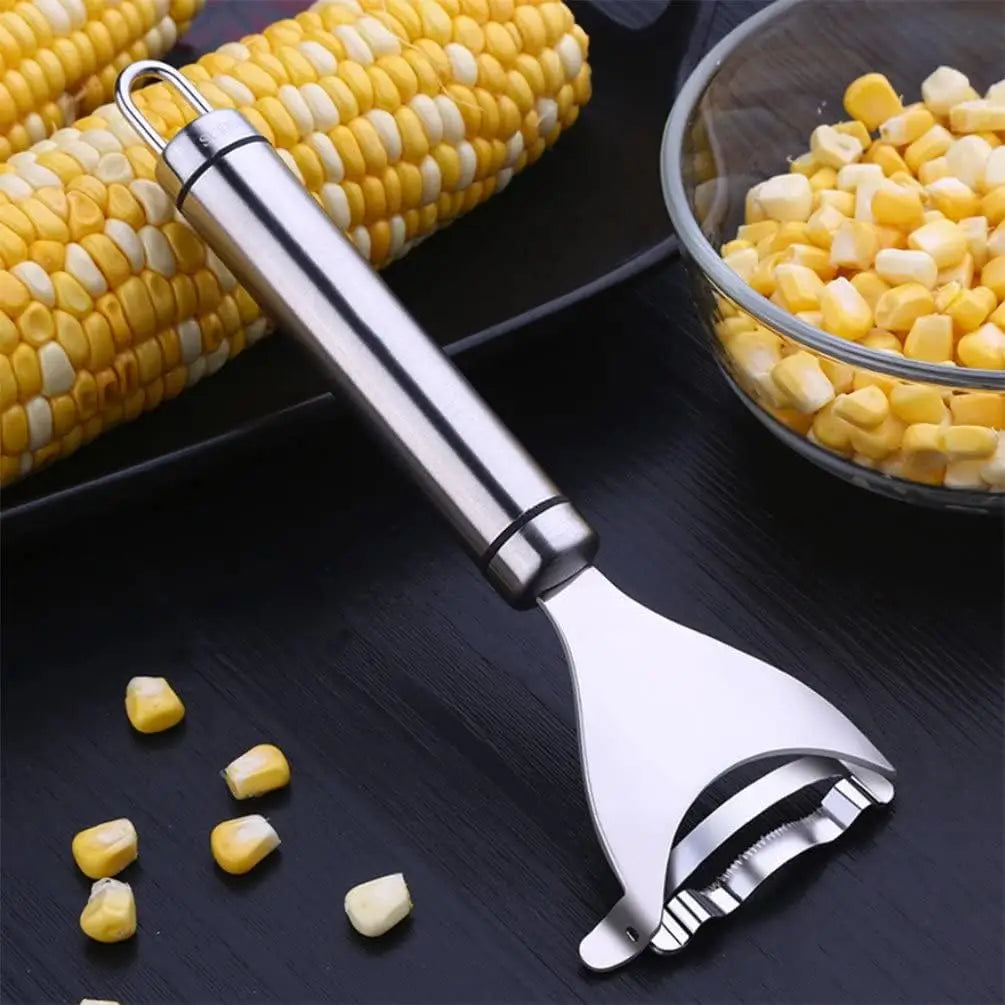 Corn Peeler And Cob Stripper Tool Stainless Steel Kitchen Grips