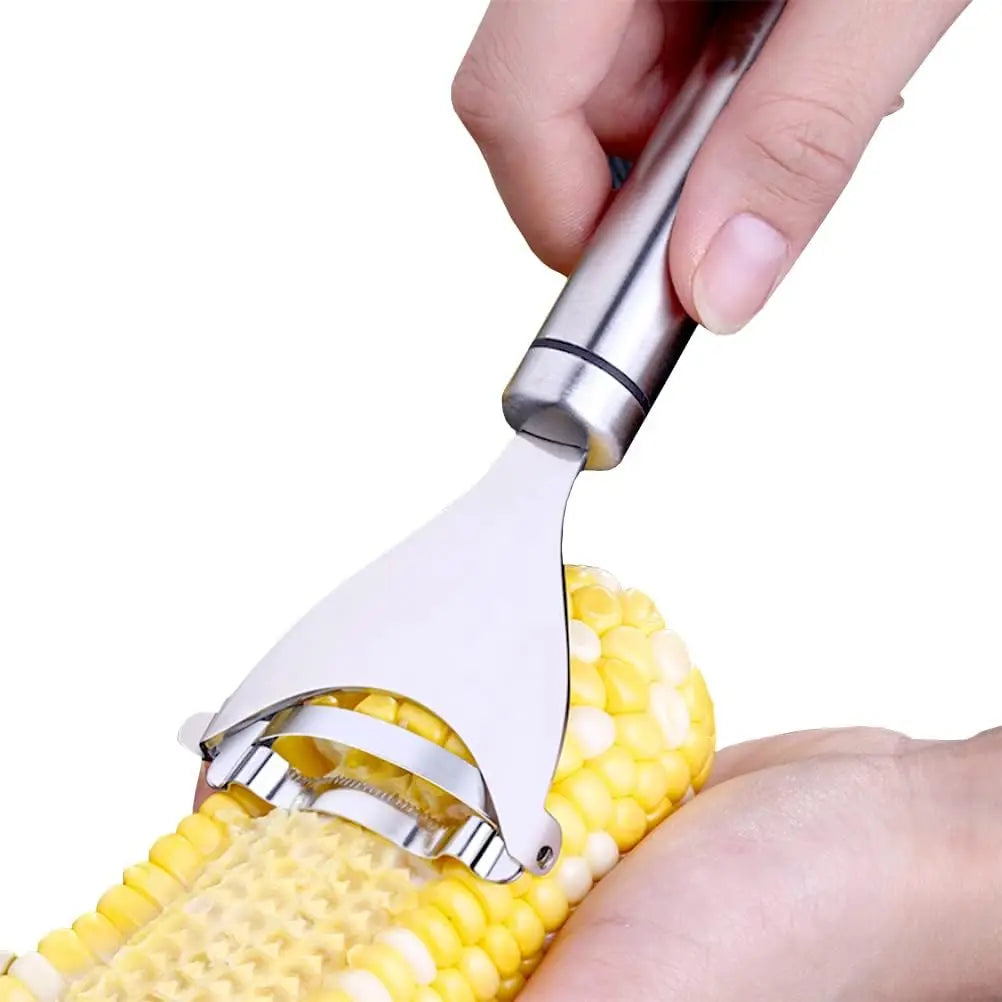 Corn Peeler And Cob Stripper Tool Stainless Steel Kitchen Grips