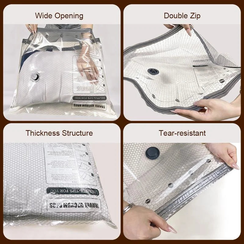 Vacuum Travel Bags With Rechargeable Pump For Carry On Luggage