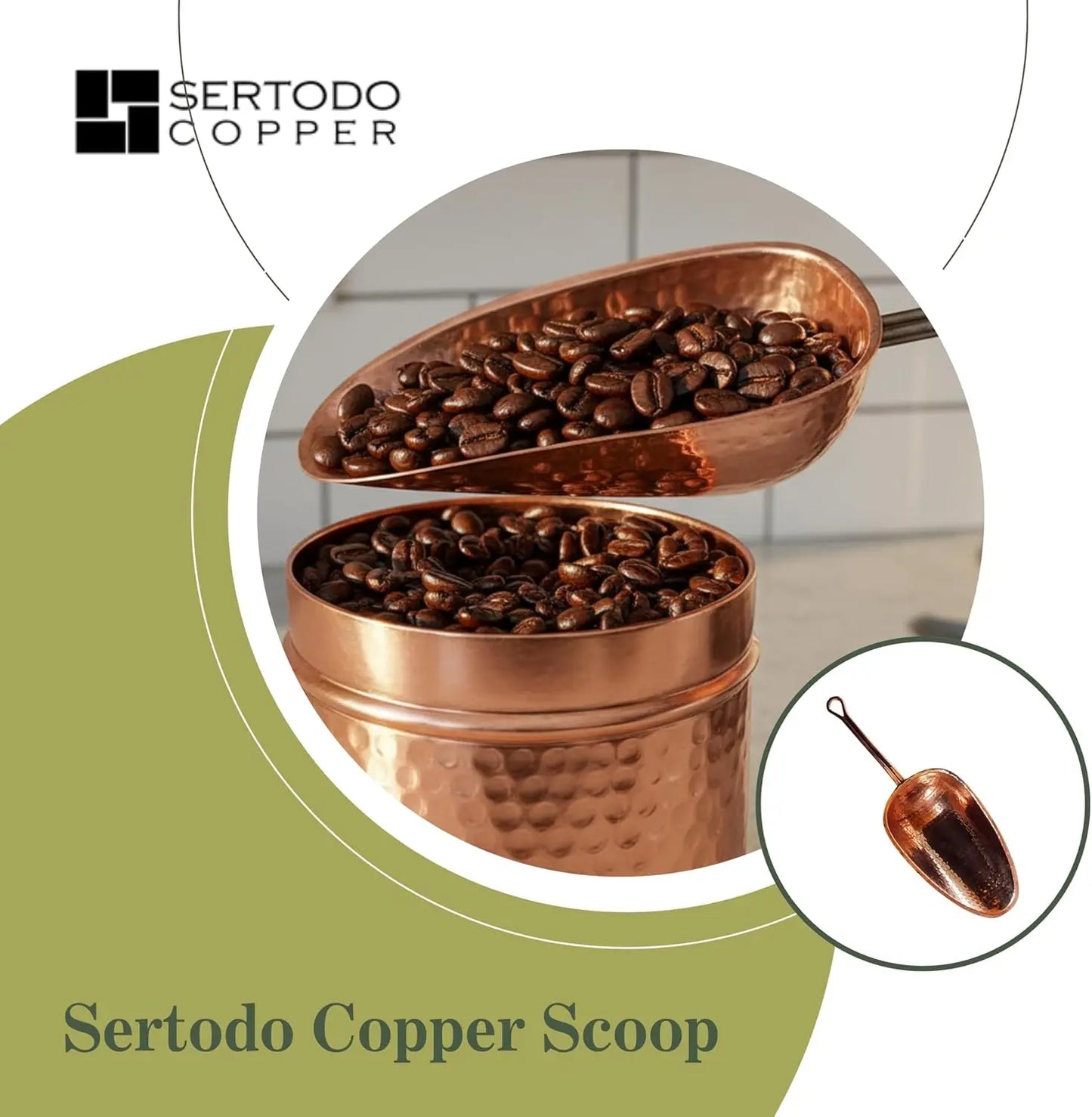 Pure Copper Hammered Scoop For Kitchen Utensils And Dry Goods
