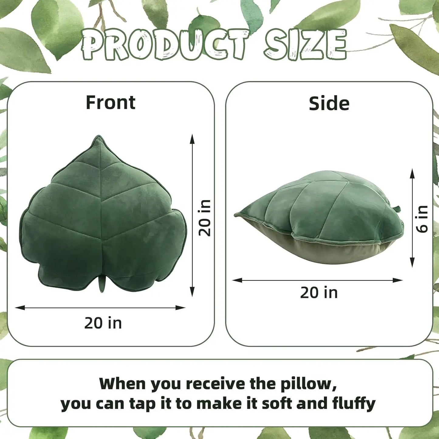 Leaf Throw Pillow Cushion For Sofa Bed And Car Decor