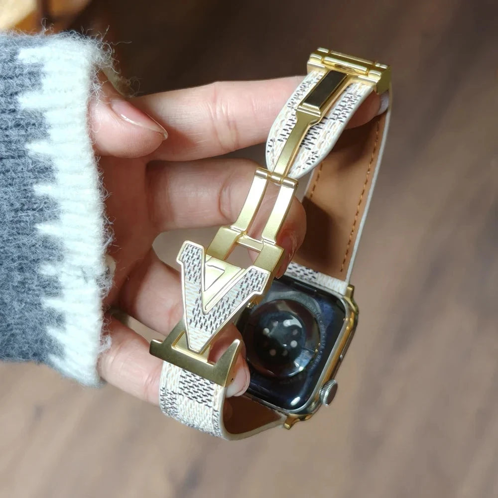 Leather Magnetic Apple Watch Strap Band for Unisex Comfort