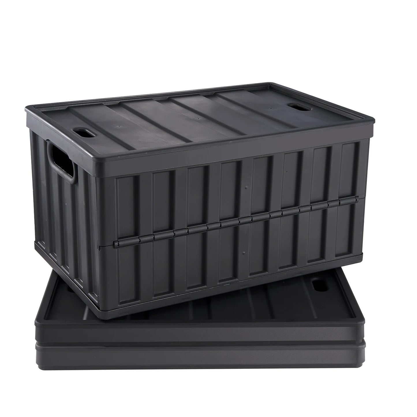 SucceBuy 3 Piece Collapsible Storage Bins With Lids For Garage