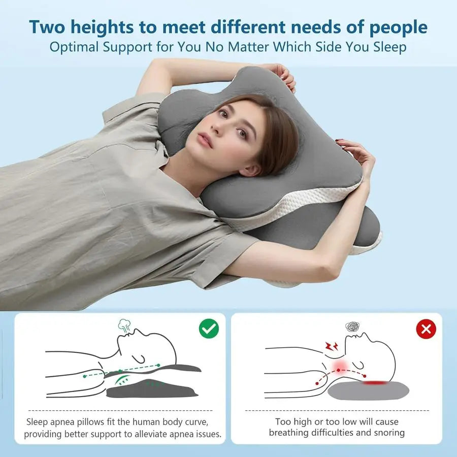 Cervical Memory Foam Pillow For Sleep Apnea And Neck Pain Relief