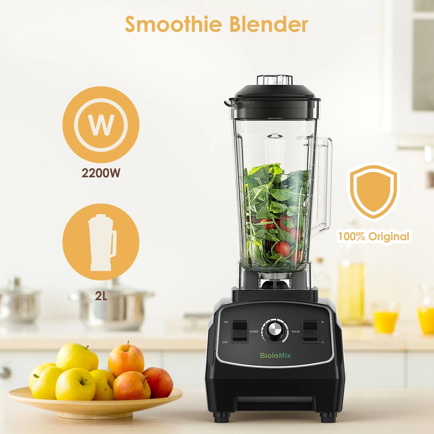 Biolomix 2200W Heavy Duty Blender Mixer Juicer For Smoothies