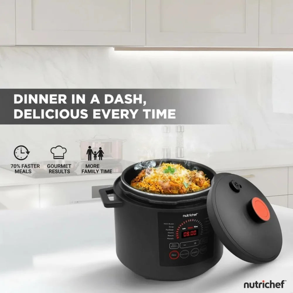 Electric Pressure Cooker With 9 Functions And Digital Timer