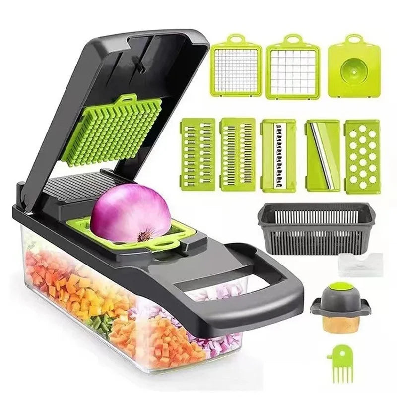 Safe Mandoline Slicer Plus Adjustable Vegetable Chopper With Detachable Blades