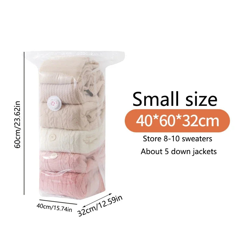 1pc No Need Pump Vacuum Bags Large Plastic Storage Bags for Storing Clothes Blankets Compression Empty Bag Travel Accessories