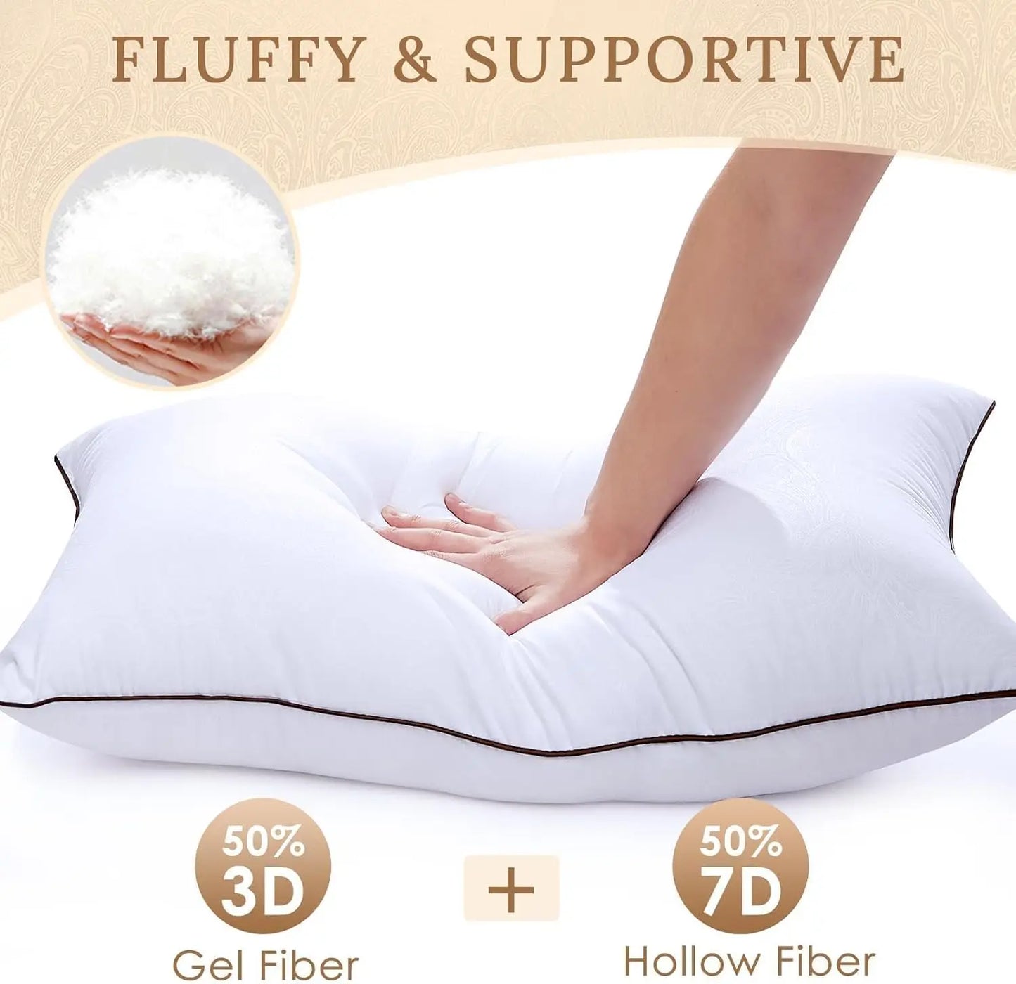 Down Alternative Luxury Hotel Pillows Set of 4 for Side and Back Sleepers