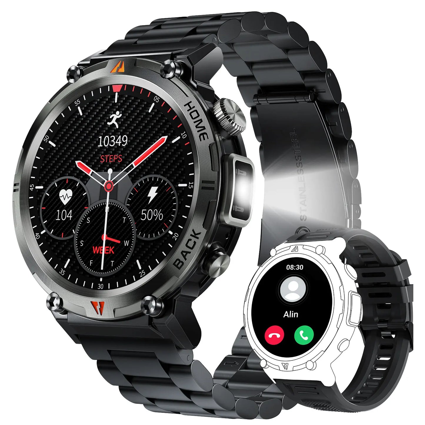 EIGIIS KE3 Bluetooth Calling Smartwatch For Men With Health Monitor