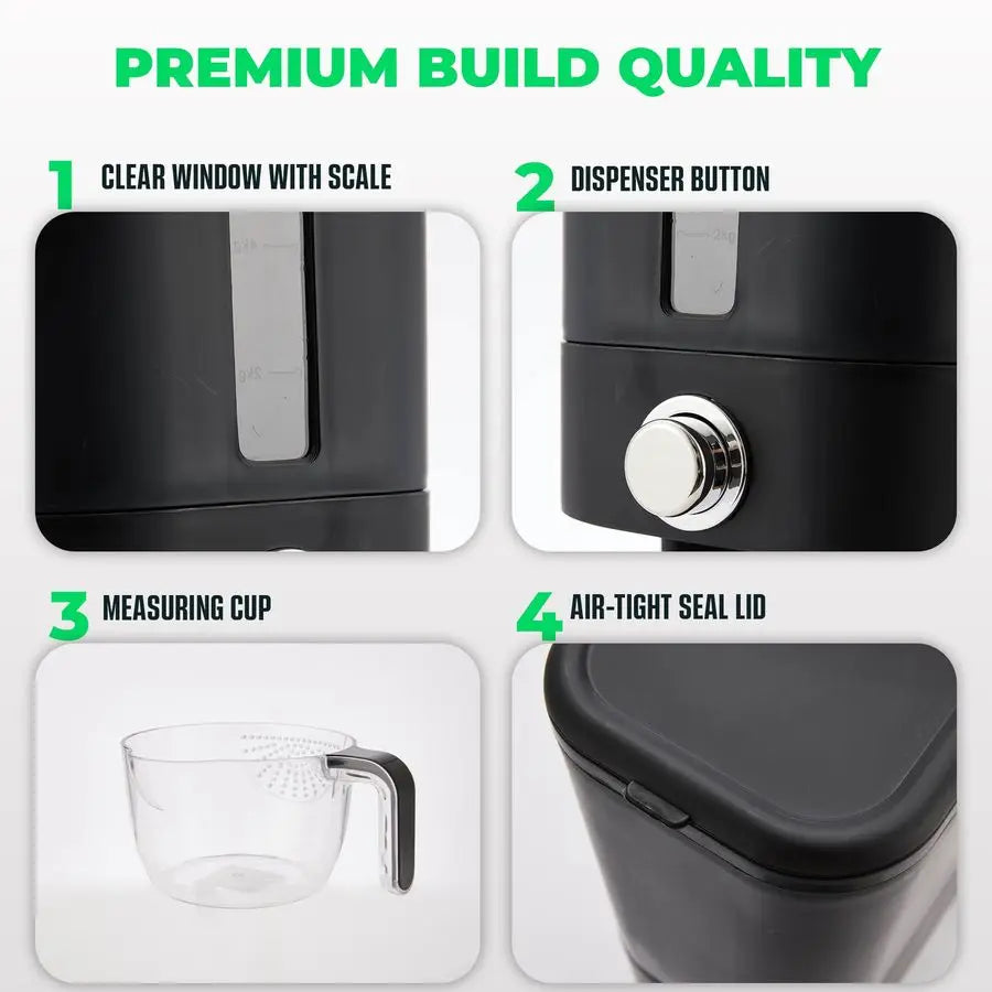 Rice Storage Container Airtight Dispenser with Sponge and Measuring Cup
