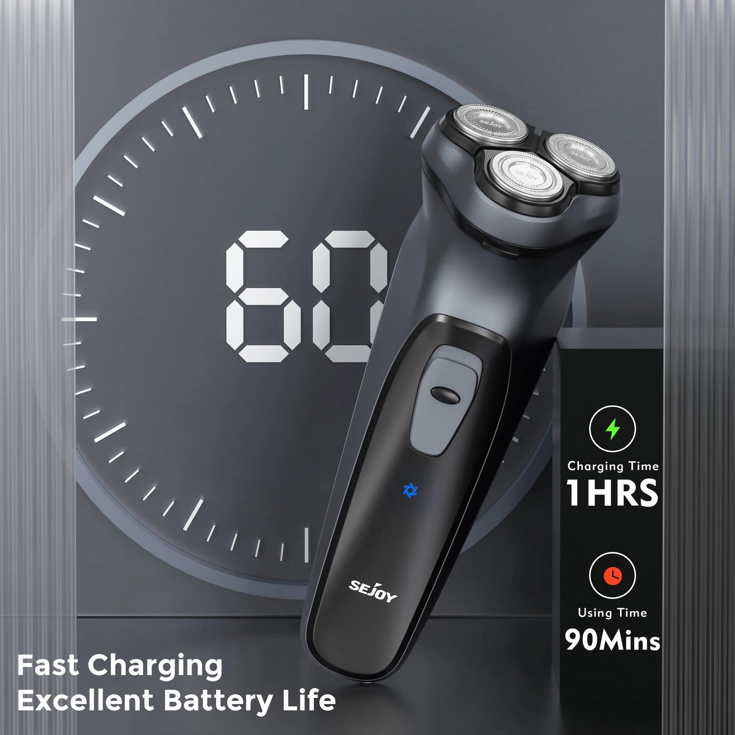 Sejoy Blasto1 Electric Shaver For Men Rechargeable Triple Floating Head
