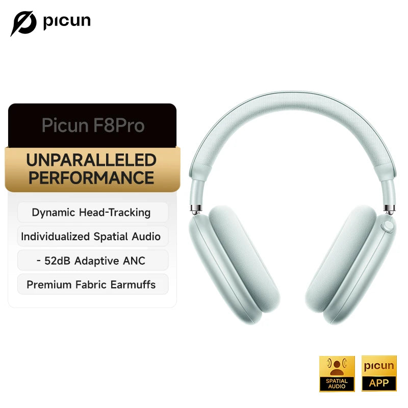 Picun F8 Pro ANC Wireless Headphones with 3D Spatial Audio
