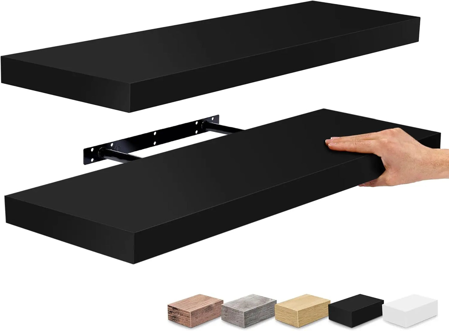 Floating Wall Shelves With Invisible Brackets For Bathroom Kitchen