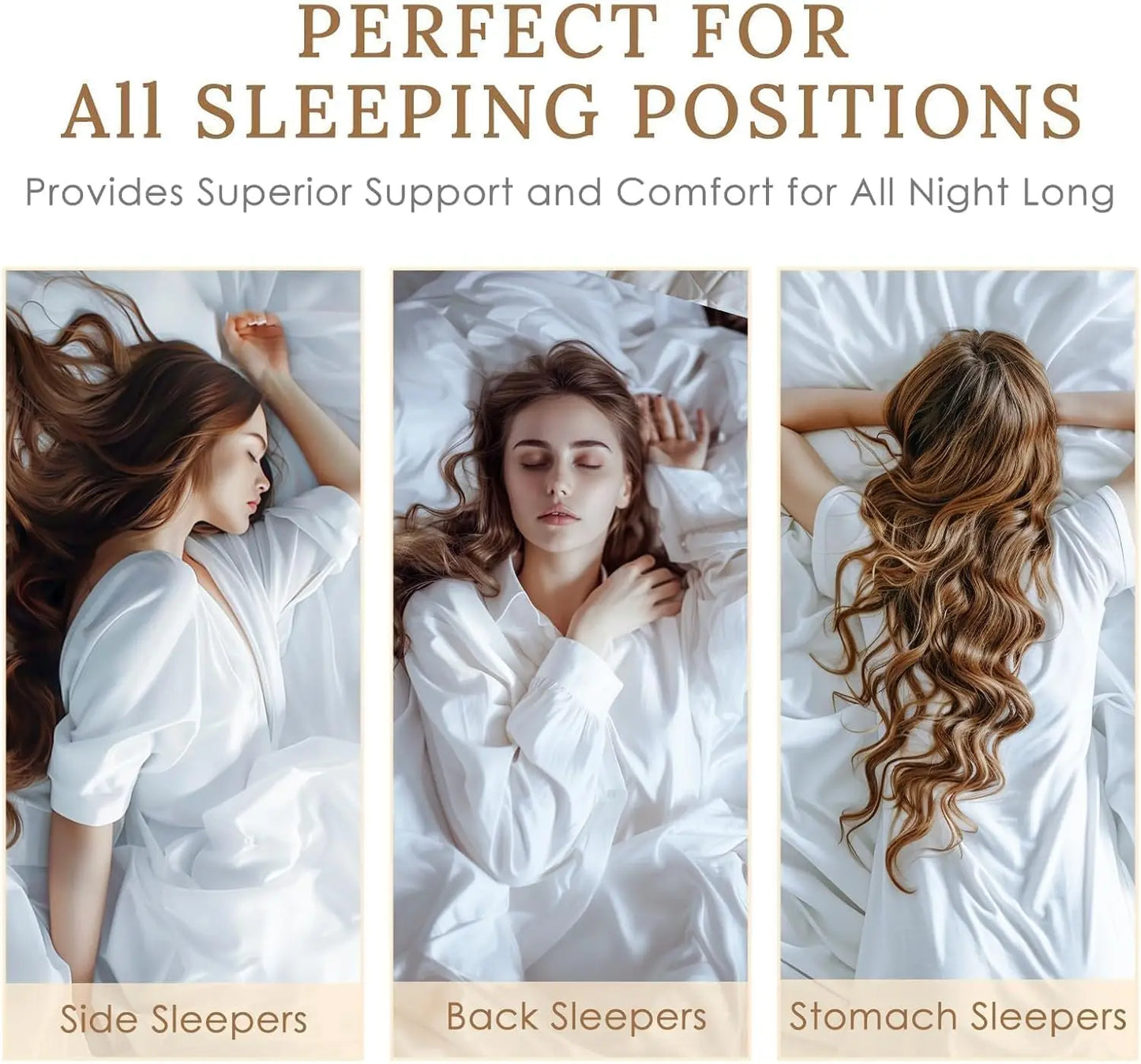 Down Alternative Luxury Hotel Pillows Set of 4 for Side and Back Sleepers