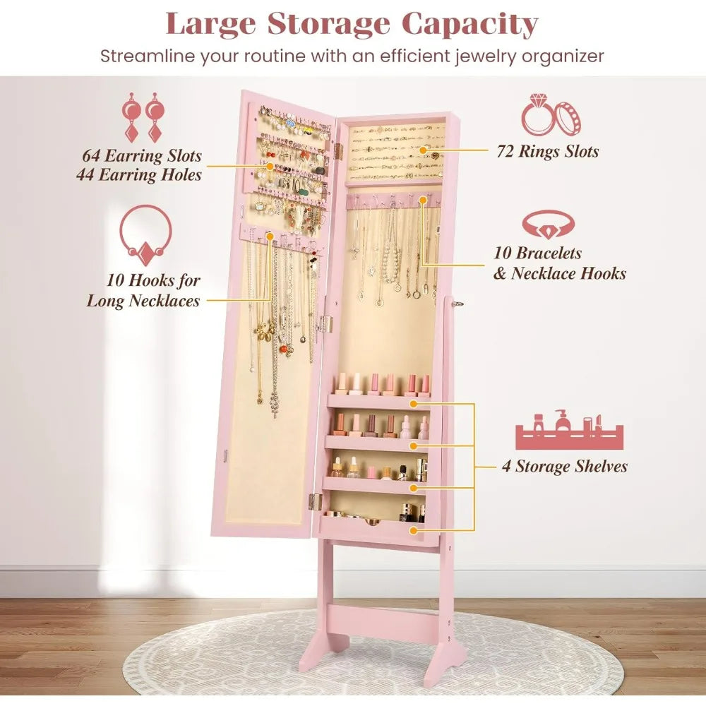 Giantex Jewelry Armoire With Full Length Mirror And Adjustable Angles