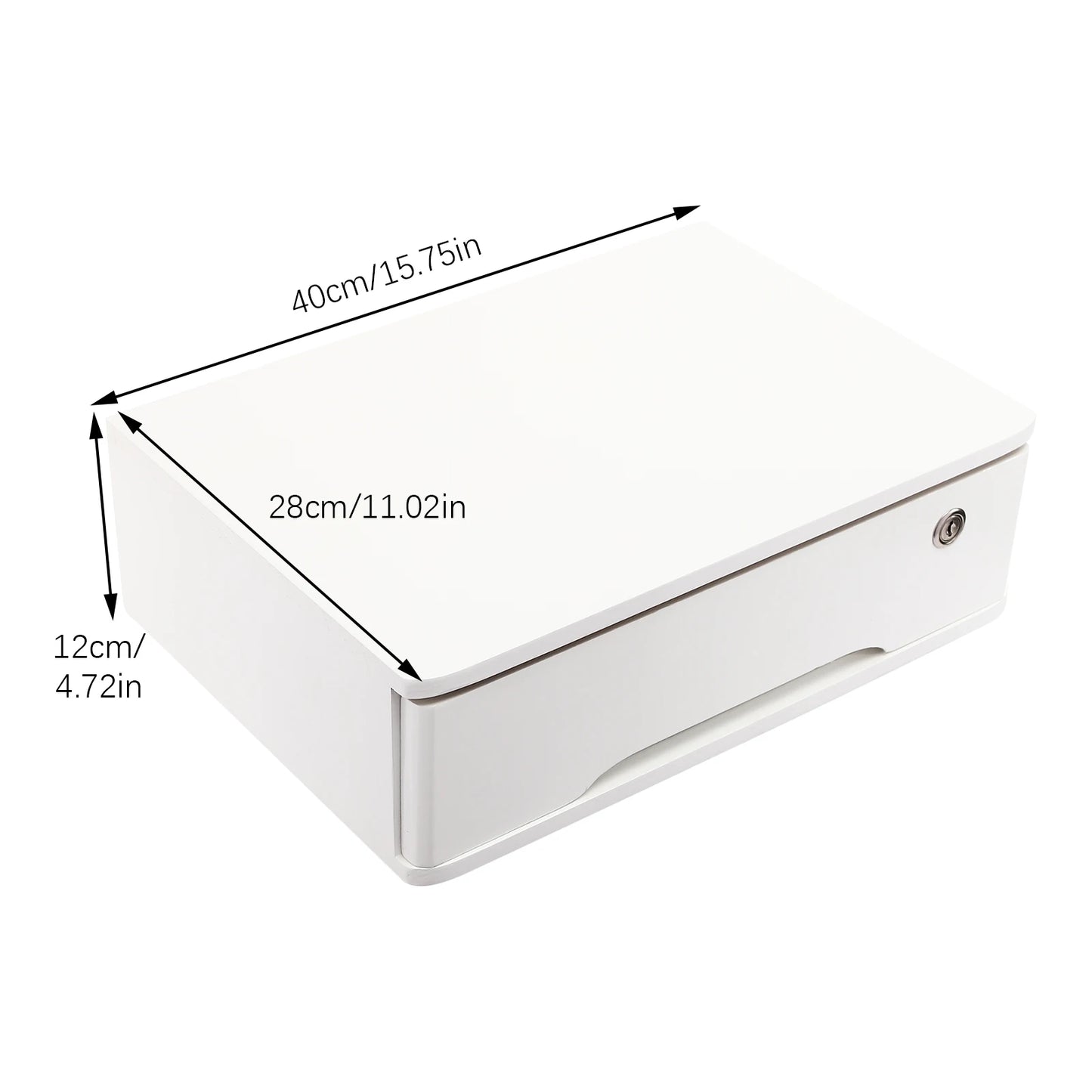 Wooden Desktop Storage Box Organizer With Lockable Drawers