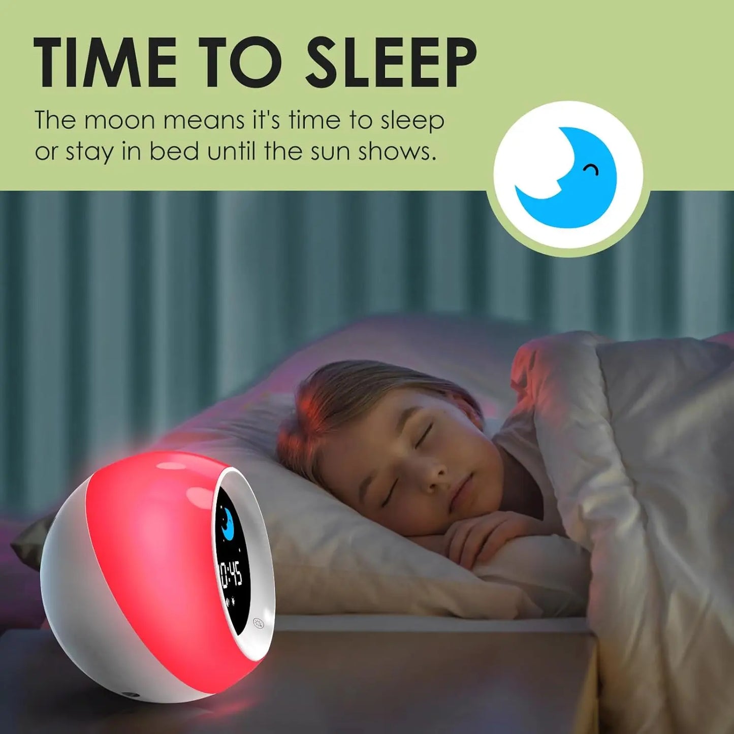 Wake Up Alarm Clock With Sleep Trainer For Kids