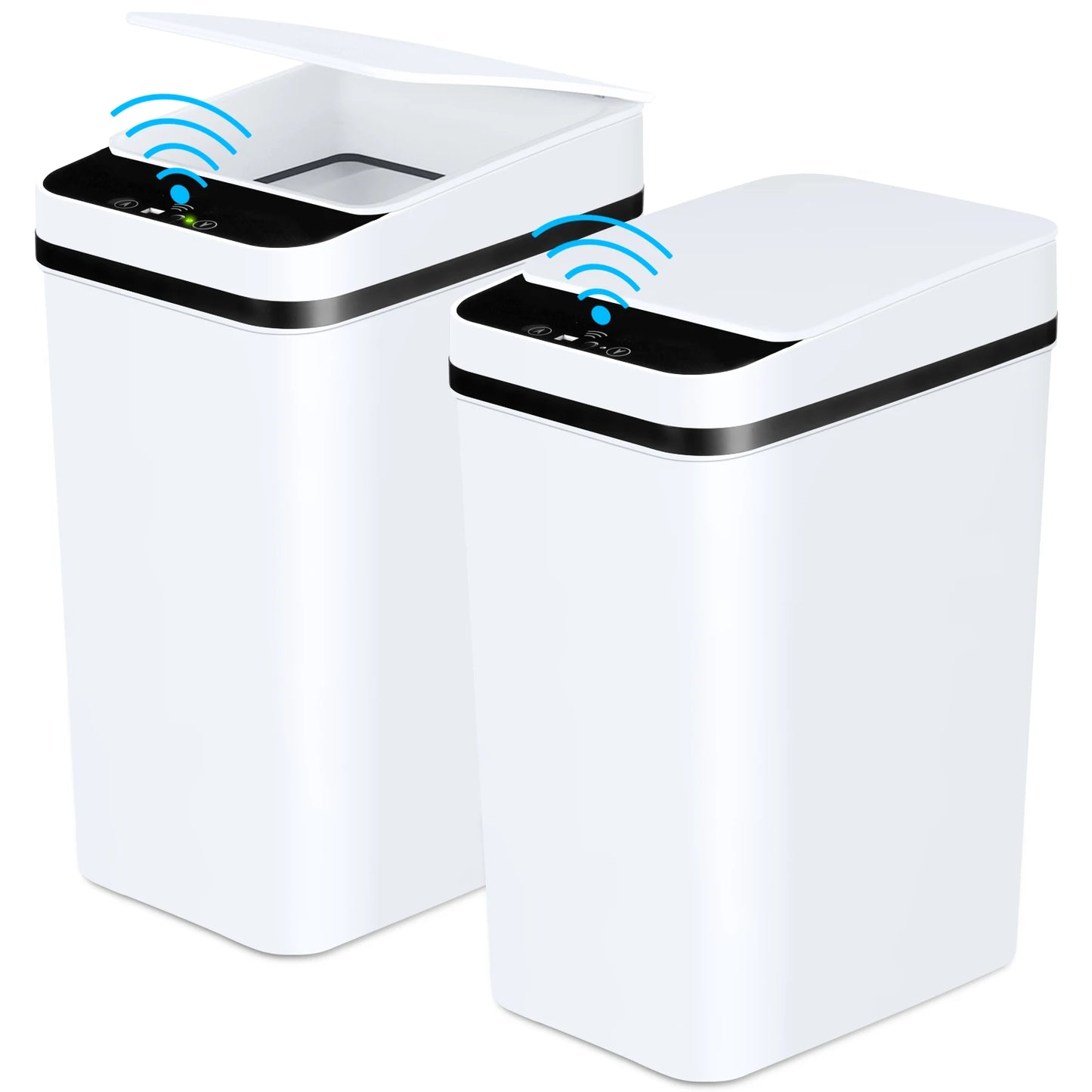 NONECN Two Pack Slim Touchless Motion Sensor Trash Cans