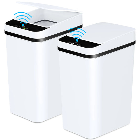 NONECN Two Pack Slim Touchless Motion Sensor Trash Cans