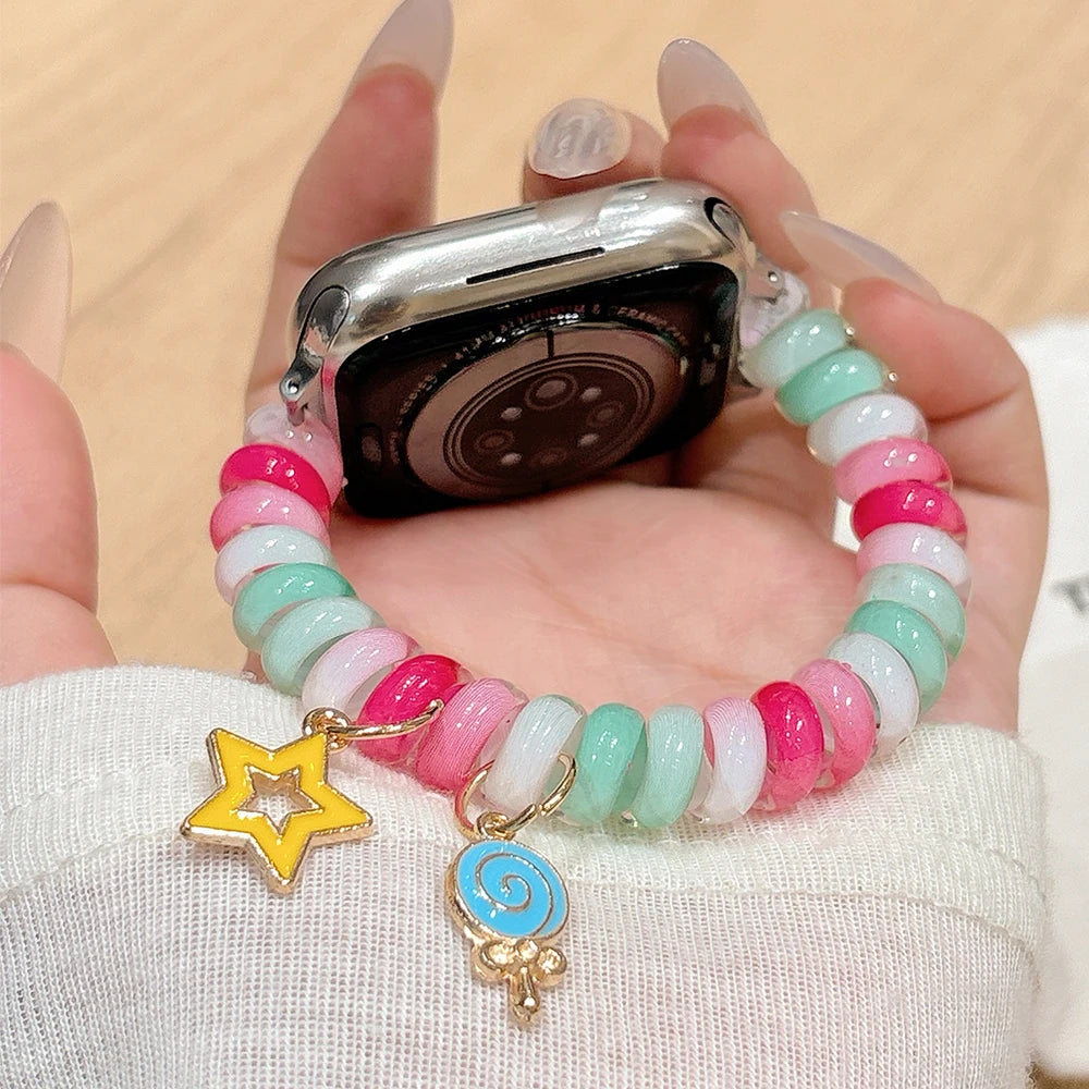 Cute Scrunchie Strap for Apple Watch Bands Fits All Series and Models