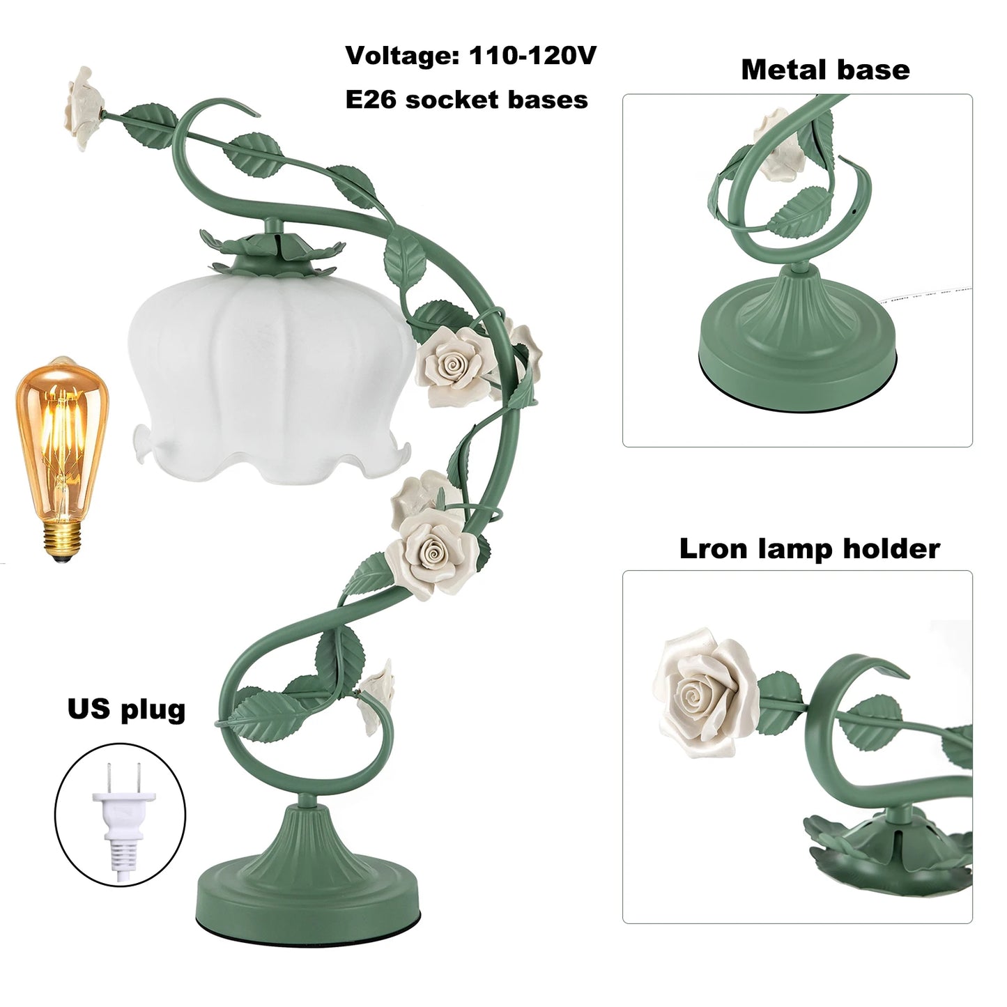 LOYALHEARTD Modern Bedside Lamp Flower Petal Reading Table Lamp Night Light Nightstand Desk Light for Bedroom Office