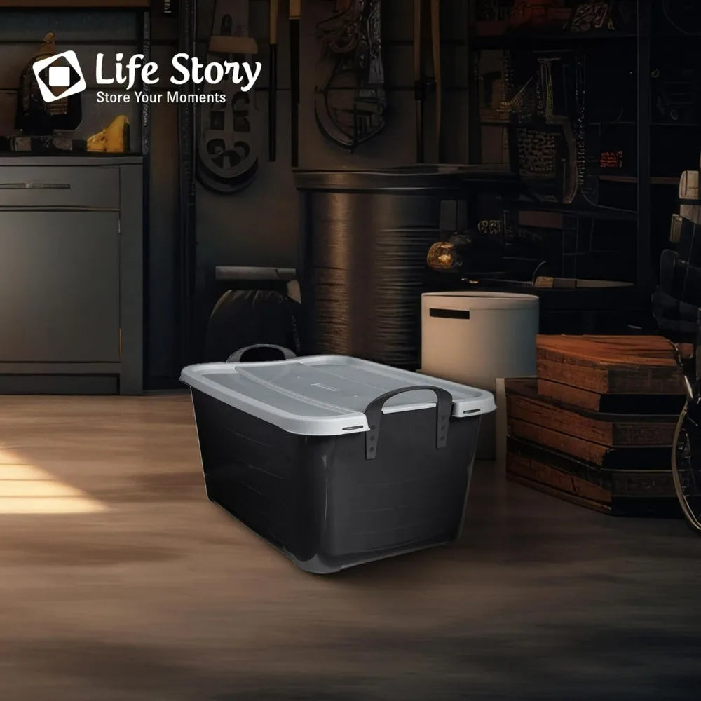 Life Story Stackable Storage Bins With Durable Handles