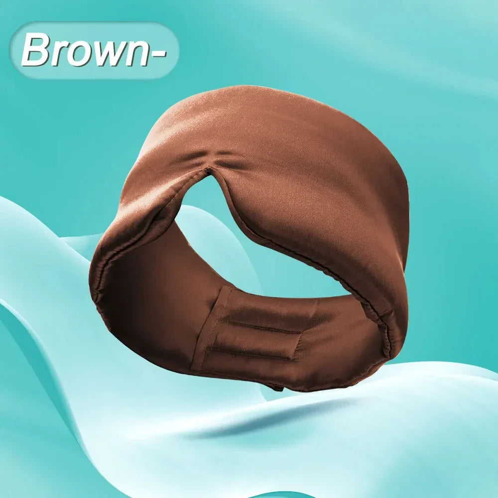 Mulberry Silk Sleep Mask With Adjustable Headband Light Blocking Travel