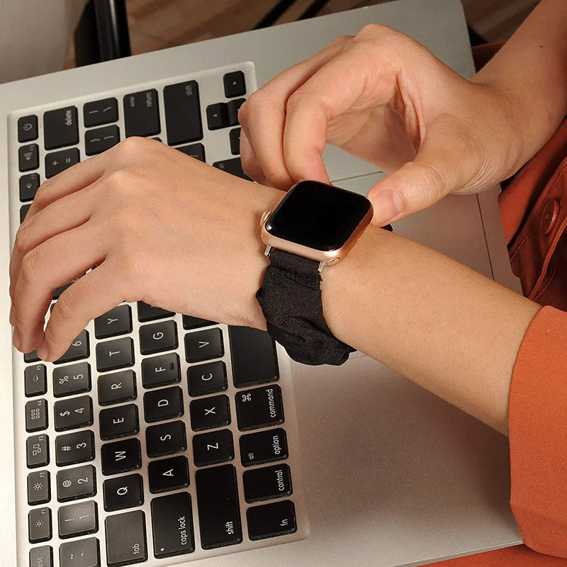 JBAILI Scrunchie Strap for Apple Watch Fabric Elastic
