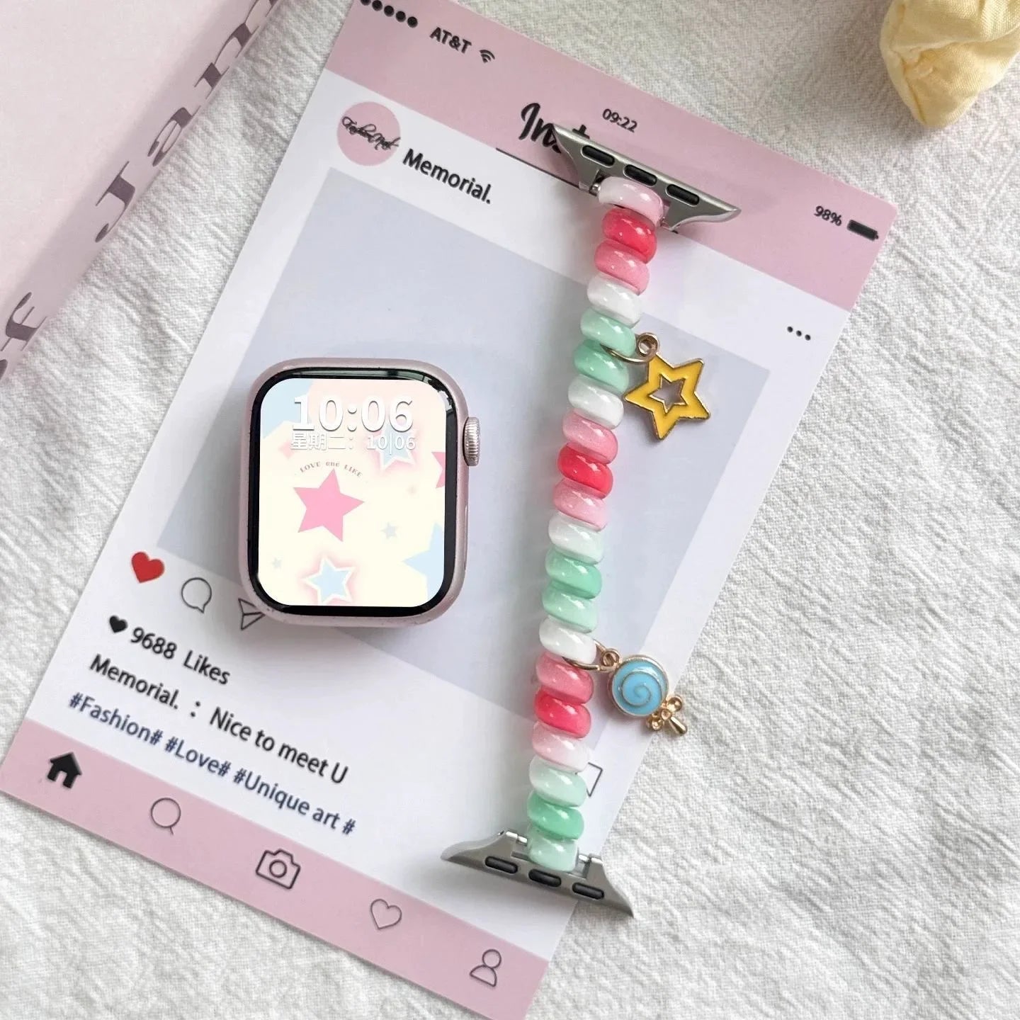 Cute Scrunchie Strap for Apple Watch Bands Fits All Series and Models