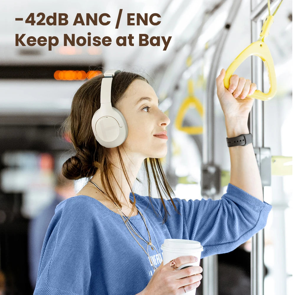 HAYLOU S35 ANC Wireless Bluetooth Headphones 42dB ANC ENC Over-ear Headphone Noise Cancellation 60H Playtime Earphones Men Women
