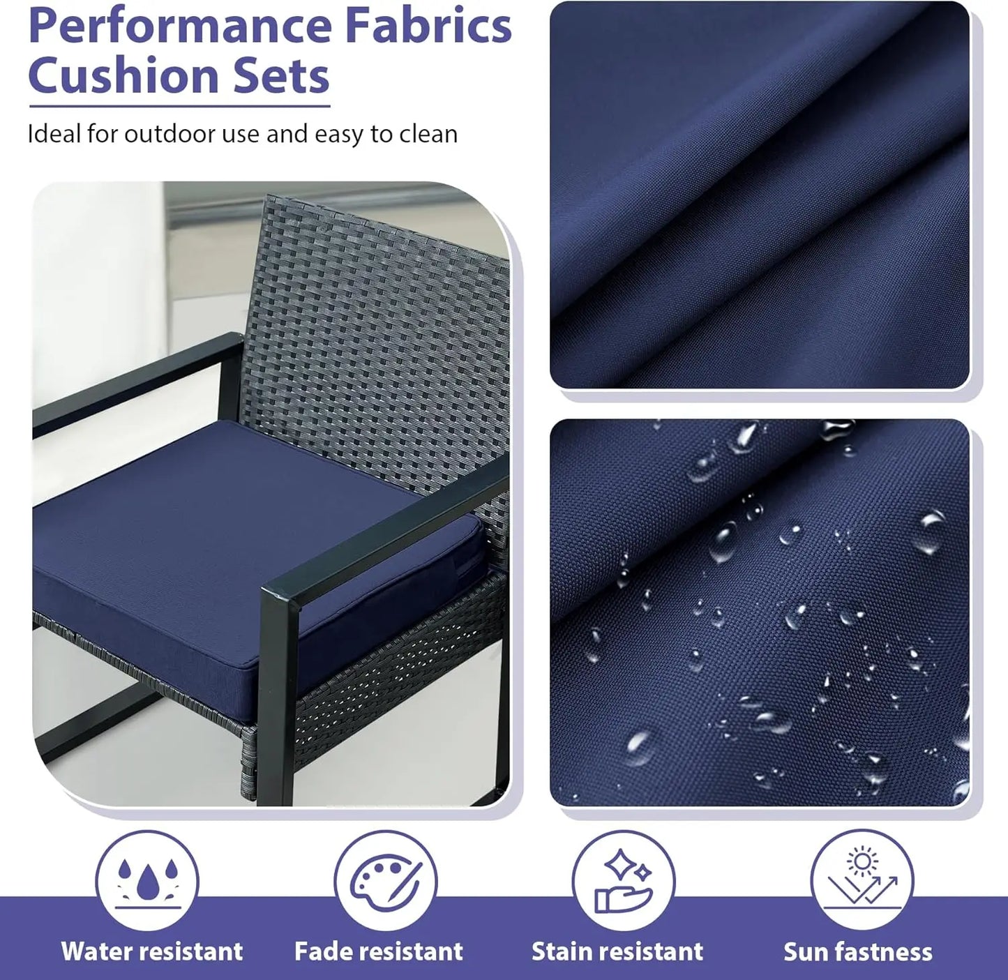 Waterproof Outdoor Chair Cushions Set Of 4 With Ties