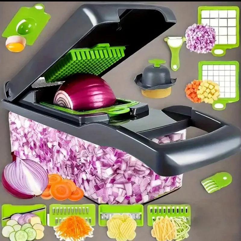 Safe Mandoline Slicer Plus Adjustable Vegetable Chopper With Detachable Blades