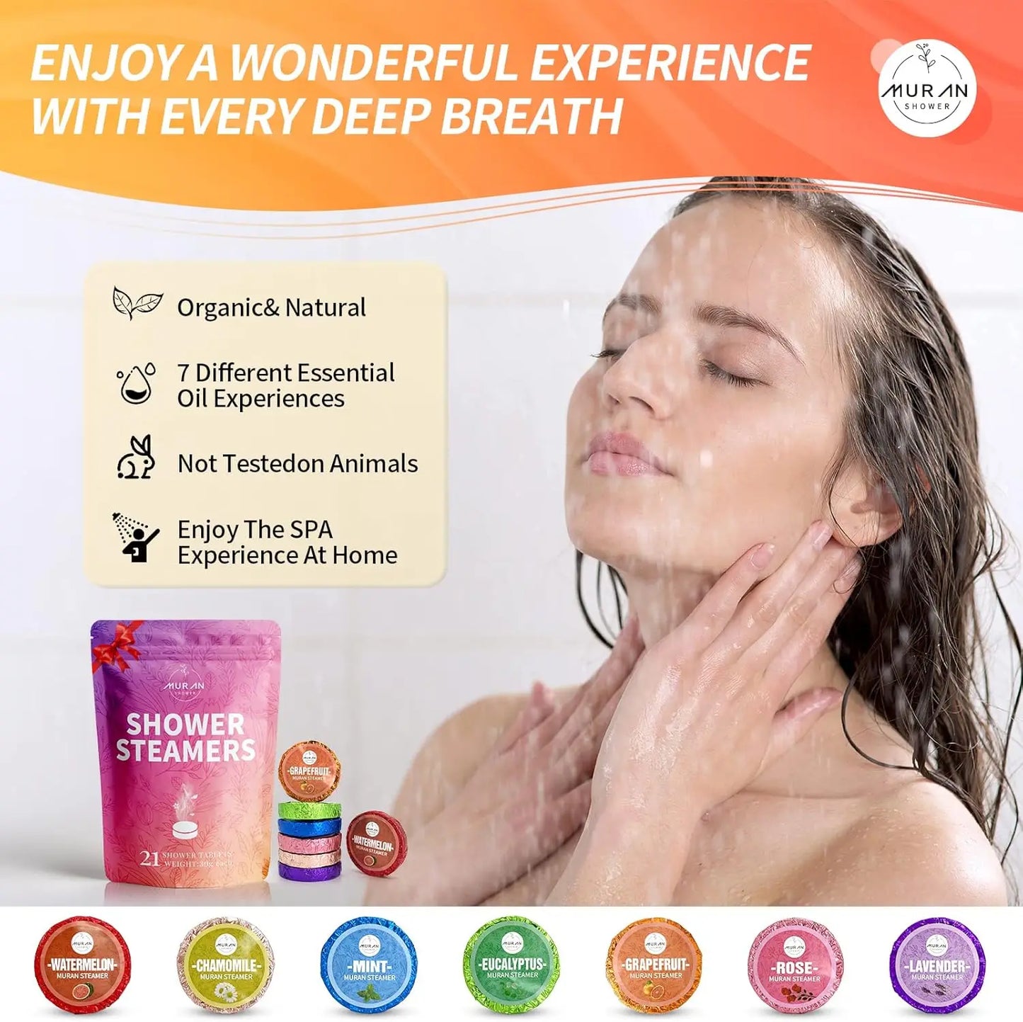 Aromatherapy Shower Steamers 21 Pack Eucalyptus Rose Lavender Mint