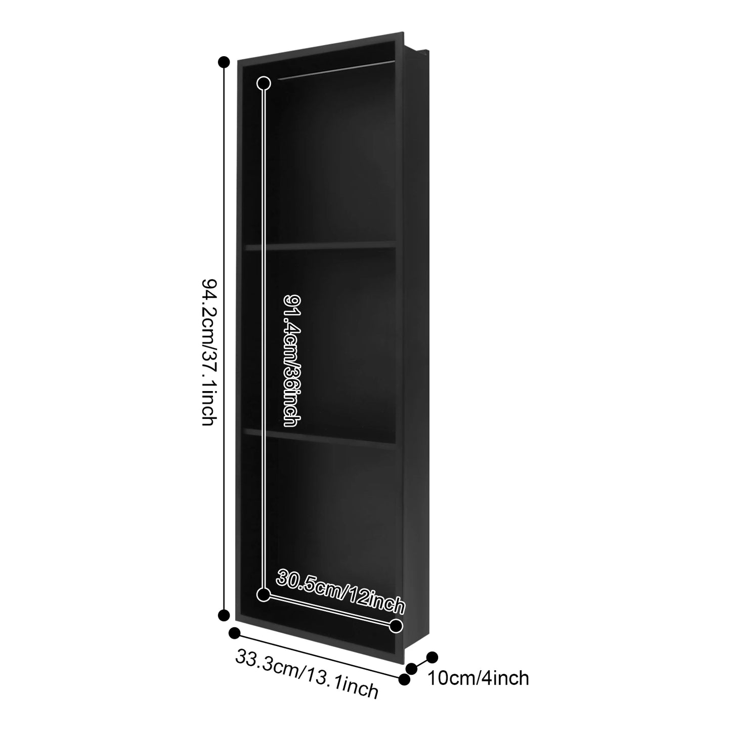 Stainless Steel Shower Niche With LED Light Two Or Three Tier Wall Storage
