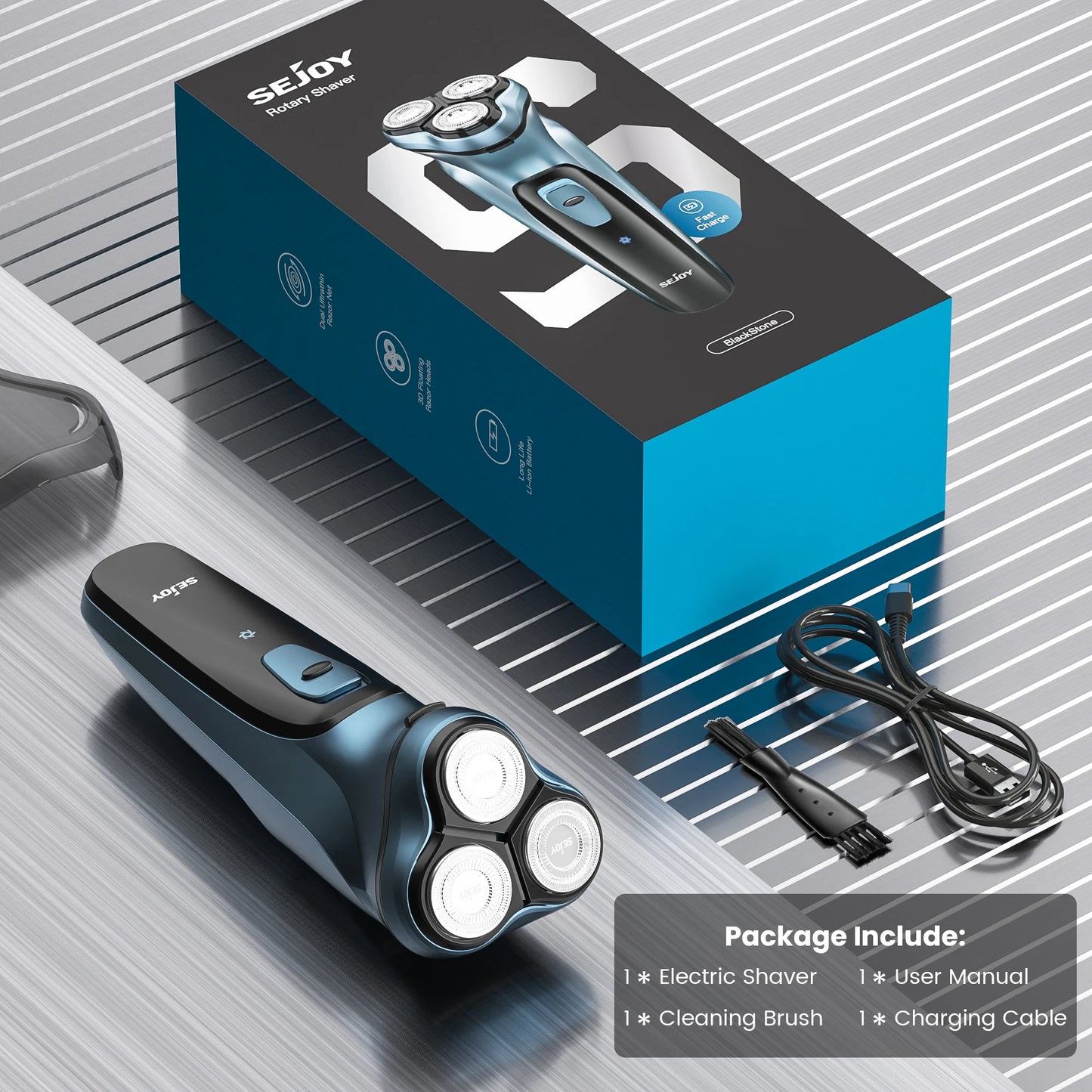Sejoy Blasto1 Electric Shaver For Men Rechargeable Triple Floating Head