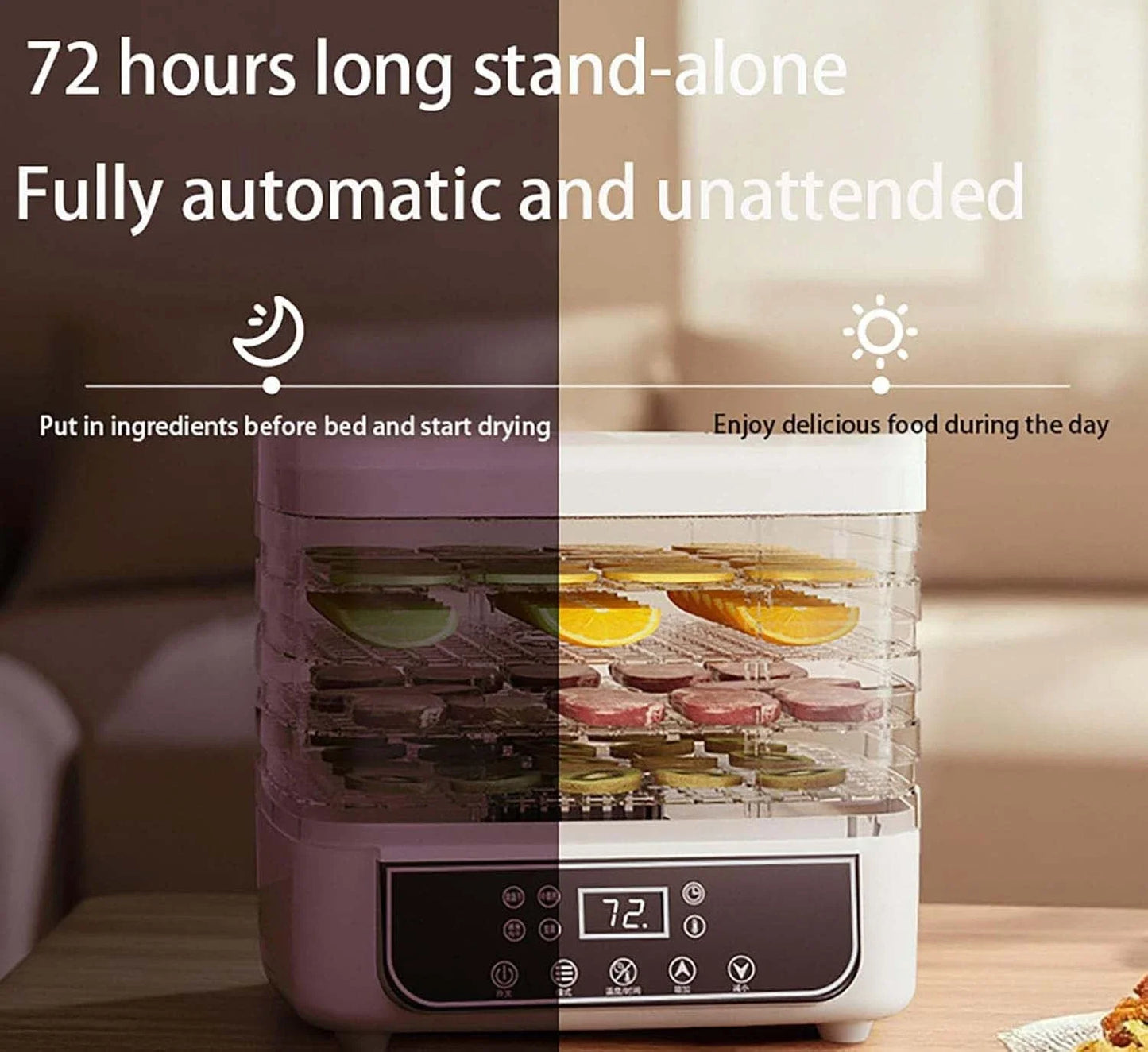 Five Layer Food Dehydrator For Fruit And Vegetables Adjustable Temperature