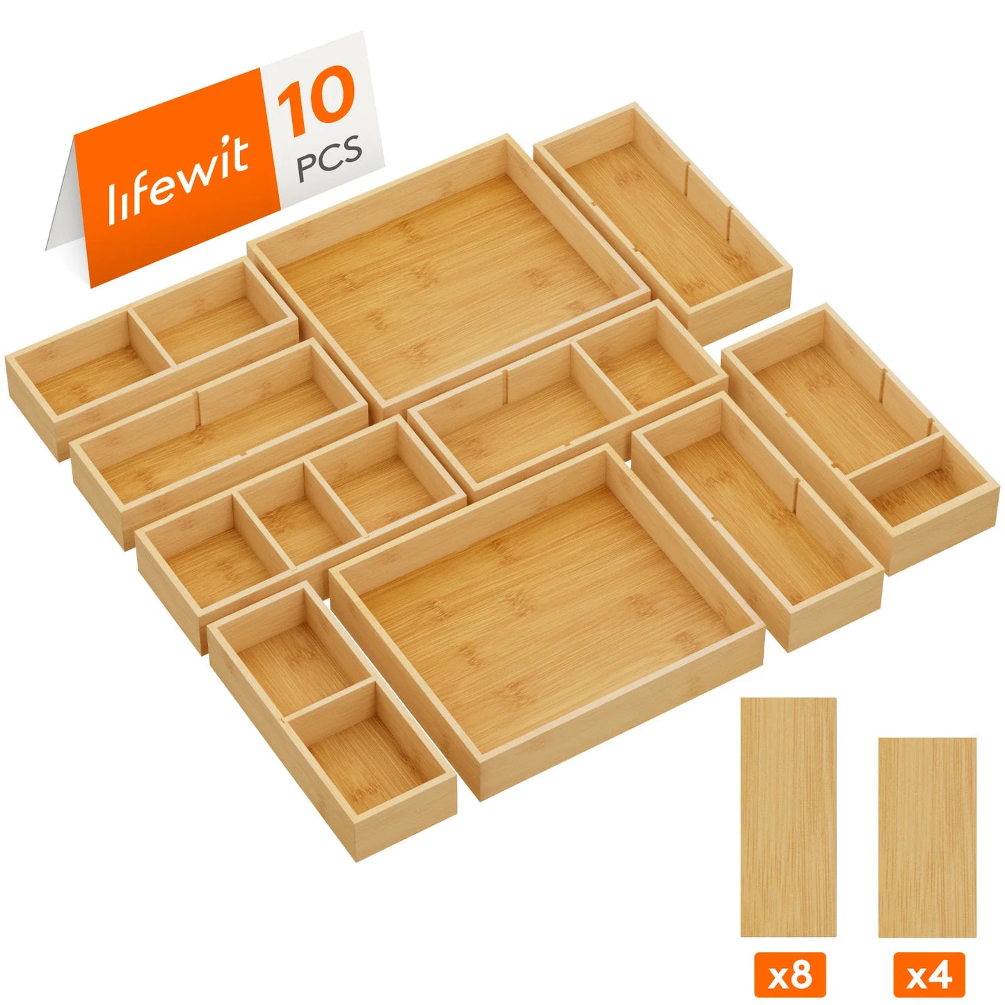 Bamboo Drawer Dividers And Organizers For Utensils Silverware Makeup