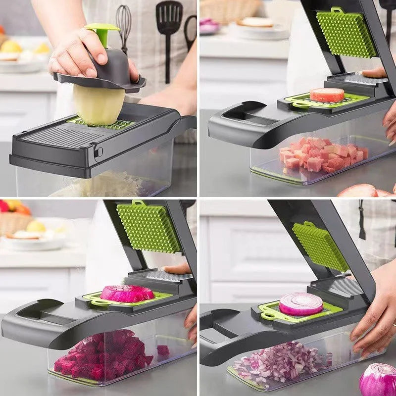 Safe Mandoline Slicer Plus Adjustable Vegetable Chopper With Detachable Blades