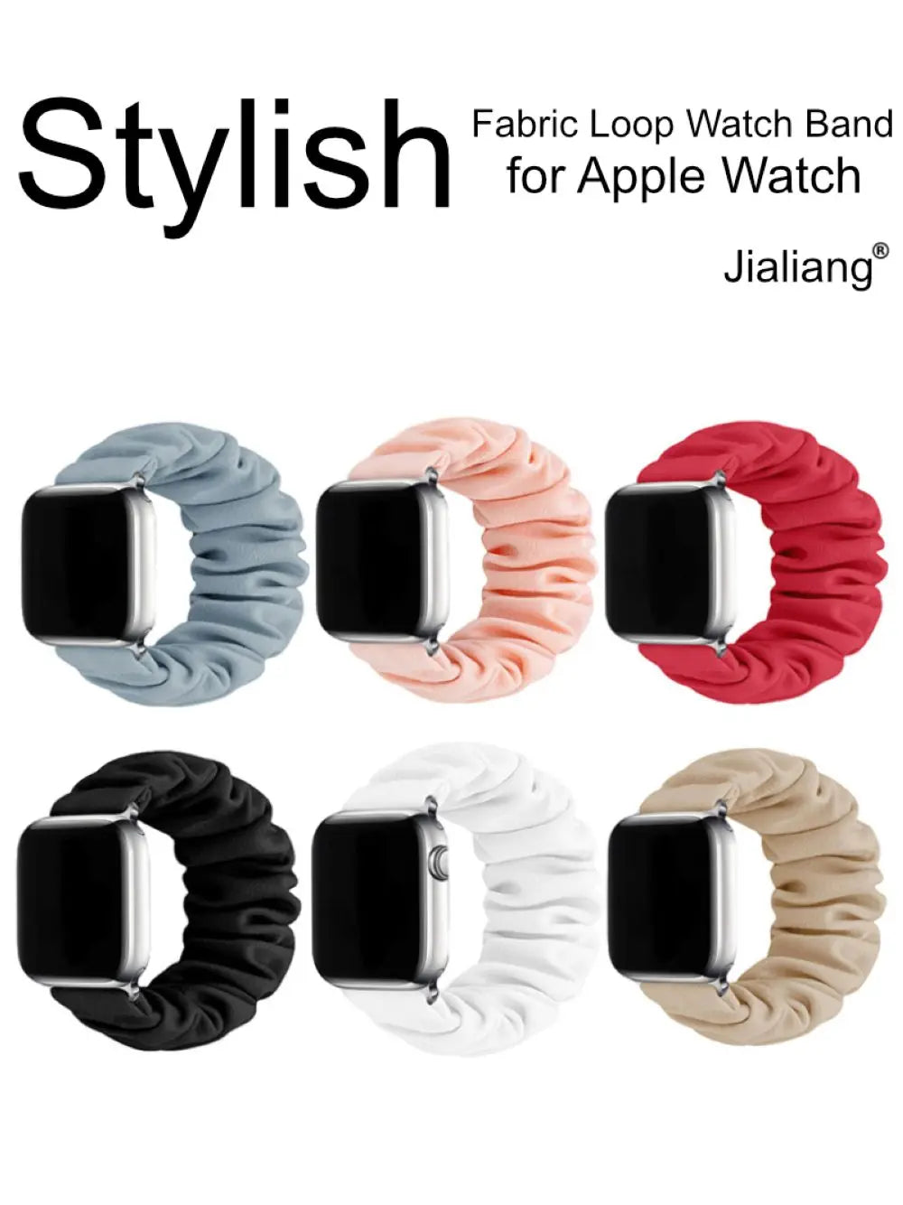 JBAILI Scrunchie Strap for Apple Watch Fabric Elastic