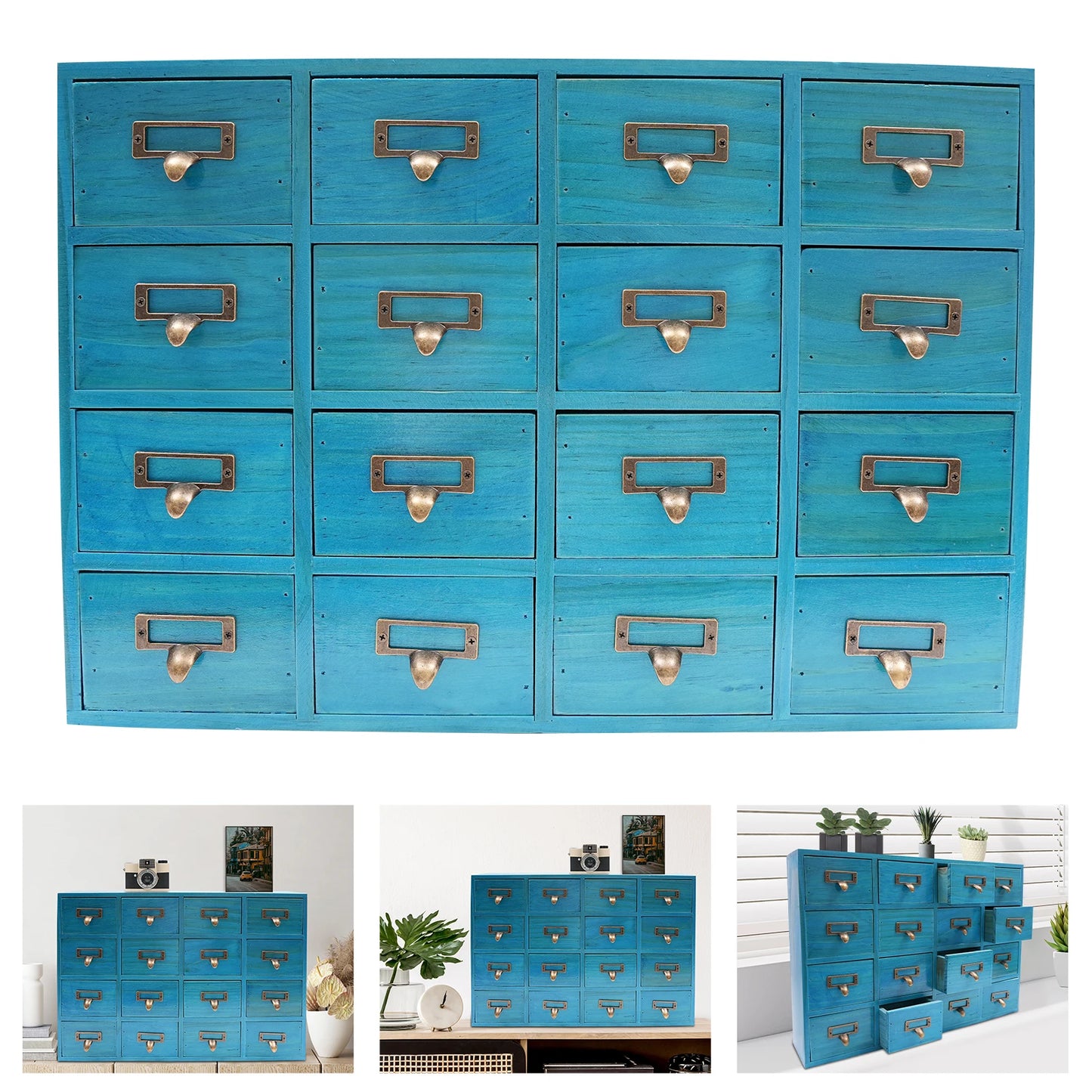 Wooden Apothecary Cabinet Desk Organizer For Vintage Medicine Storage