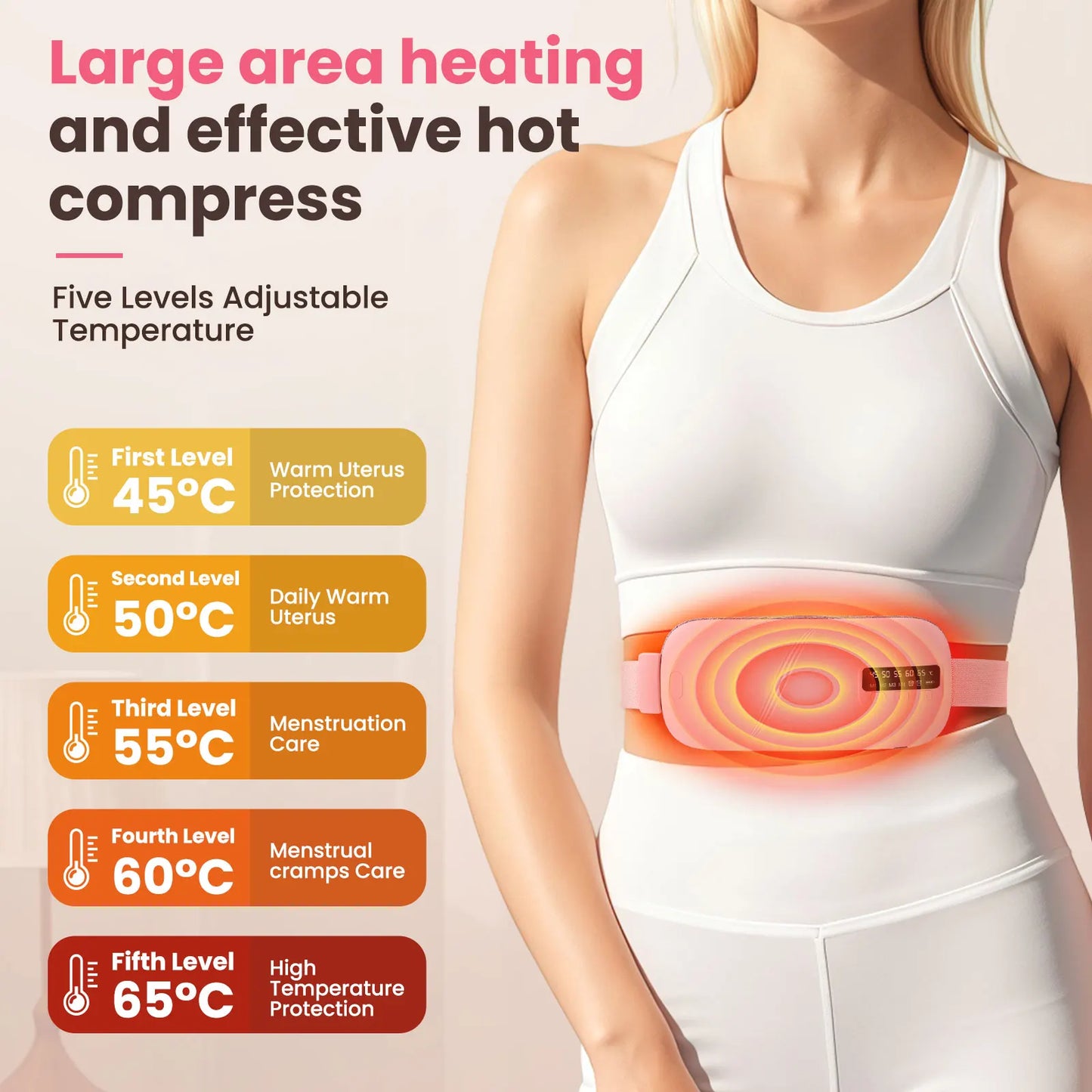 PASTSKY 5 Modes Electric Heating Waist Massage Belt