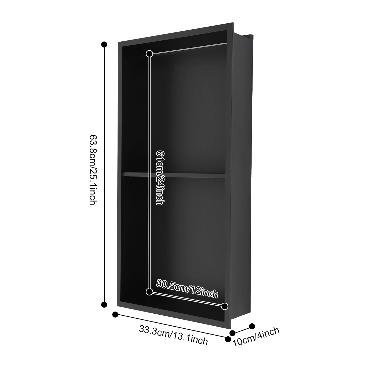 Stainless Steel Shower Niche With LED Light Two Or Three Tier Wall Storage