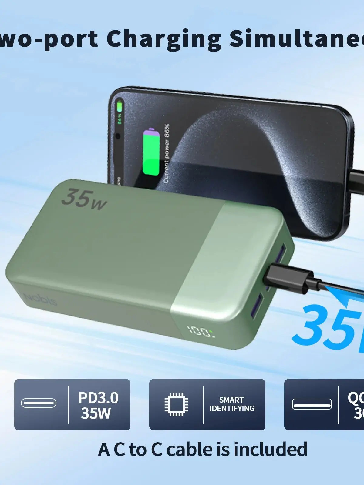 Portable Charger 20000mAh 35W Fast Charging Power Bank