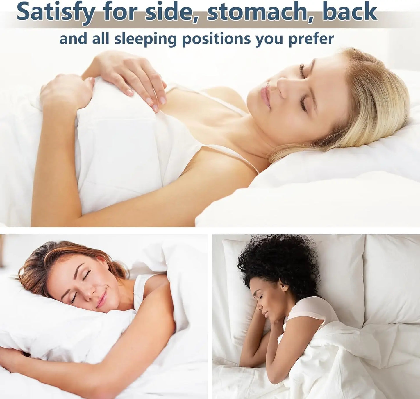 Set Of 4 Hotel Quality Cooling Pillows With Down Alternative