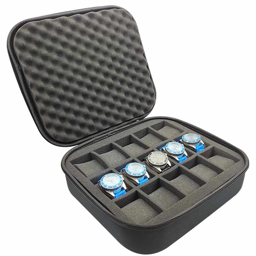Portable Watch Box EVA Storage Case Organizer With Shockproof Canvas