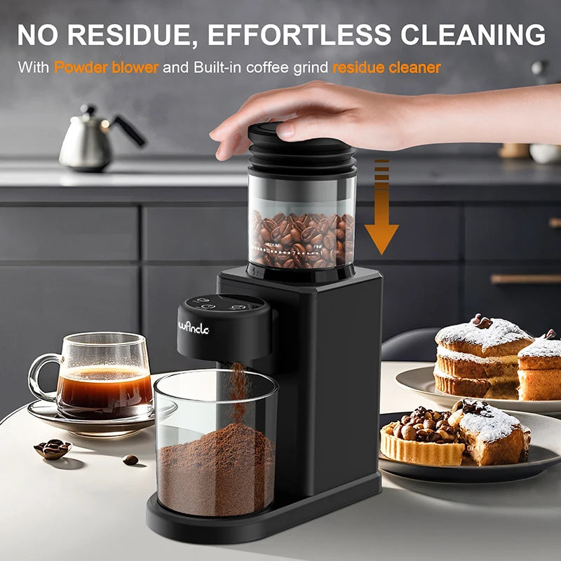 KIRAINAFLY Automatic Conical Burr Coffee Grinder Touchscreen